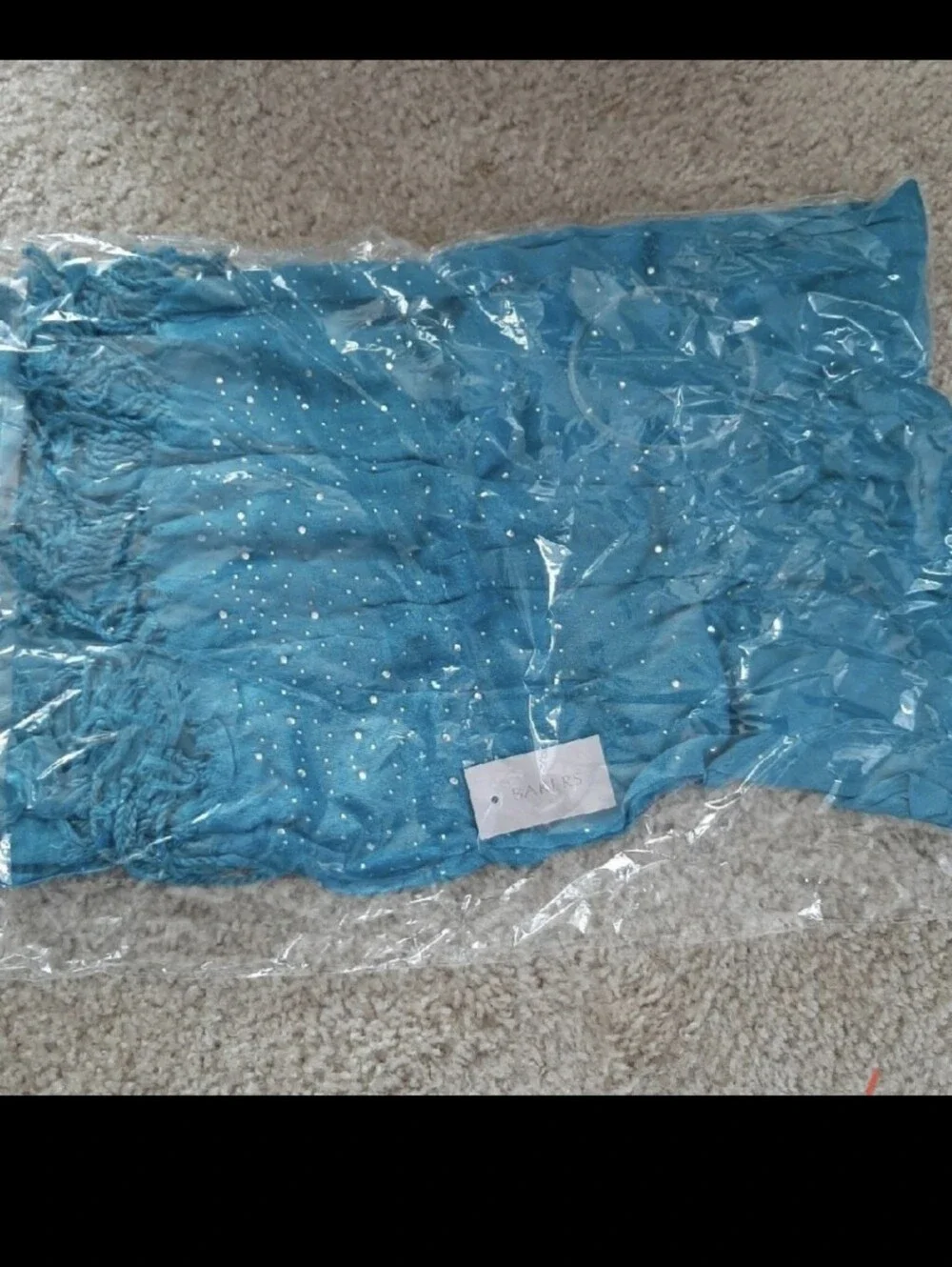 Glittery Aqua blue bling scarf Pashmina new
